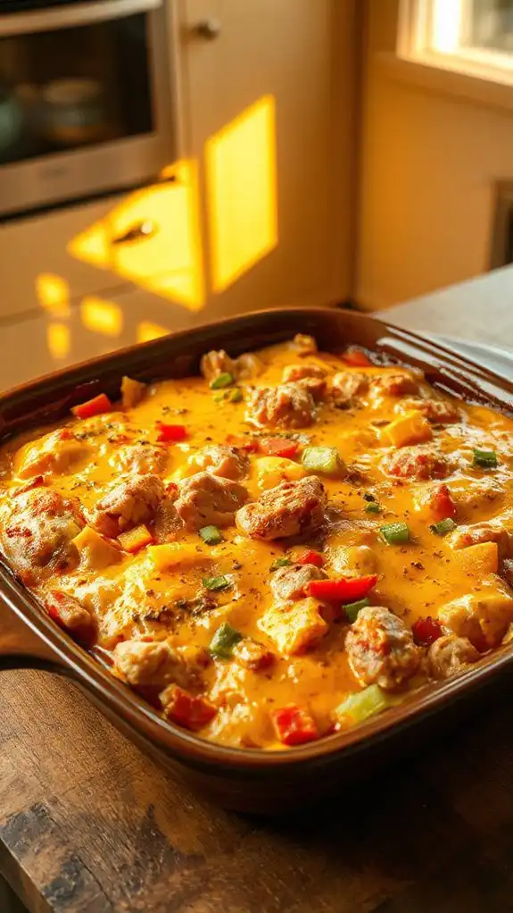 cheesy chicken taco casserole