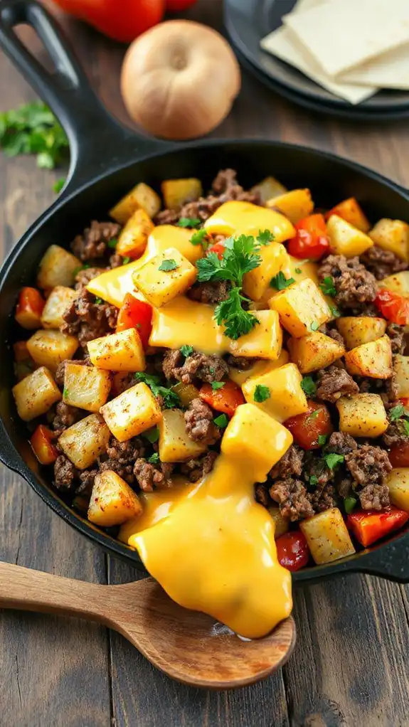 cheesy hamburger hash recipe