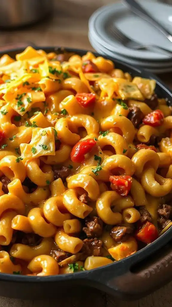 cheesy hamburger pasta casserole