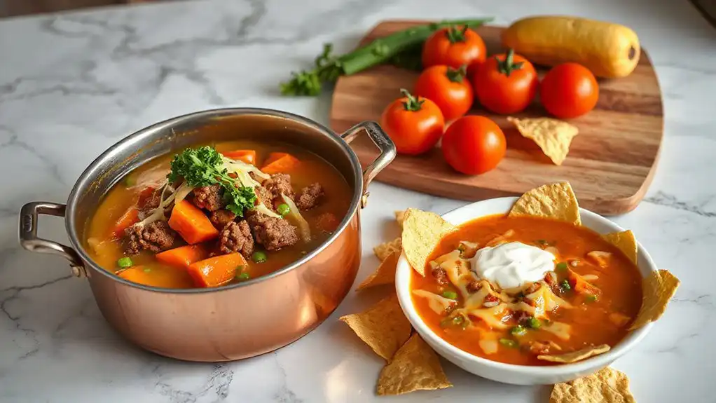 cheesy hamburger soup recipe