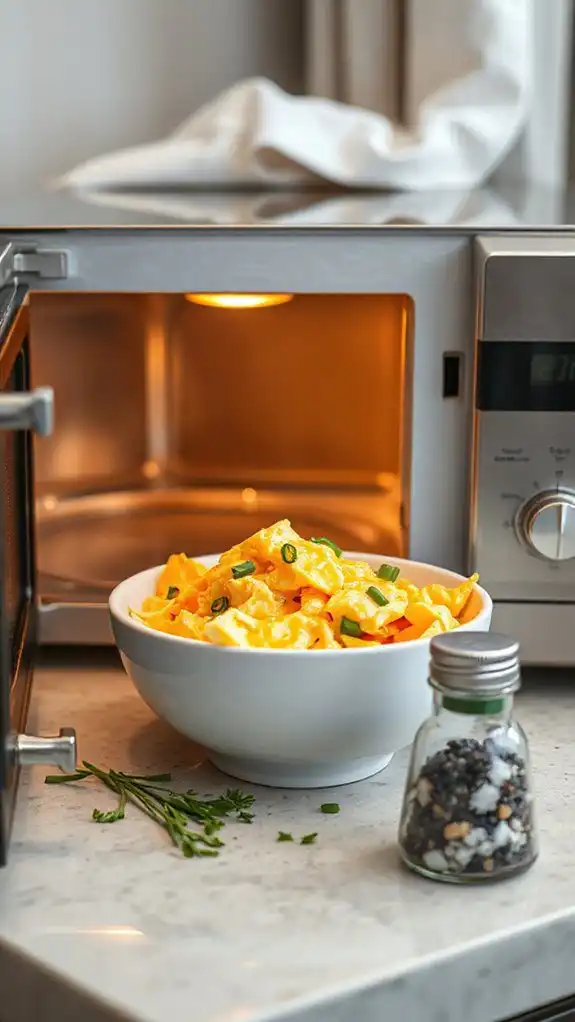 cheesy microwave scrambled eggs