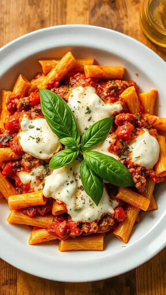 cheesy pasta casserole dish