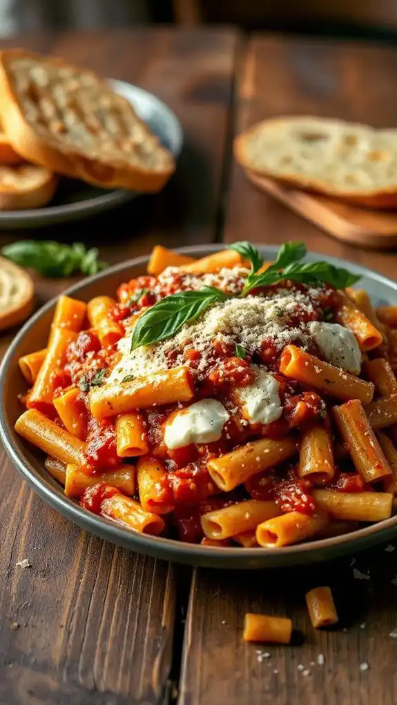cheesy pasta casserole dish