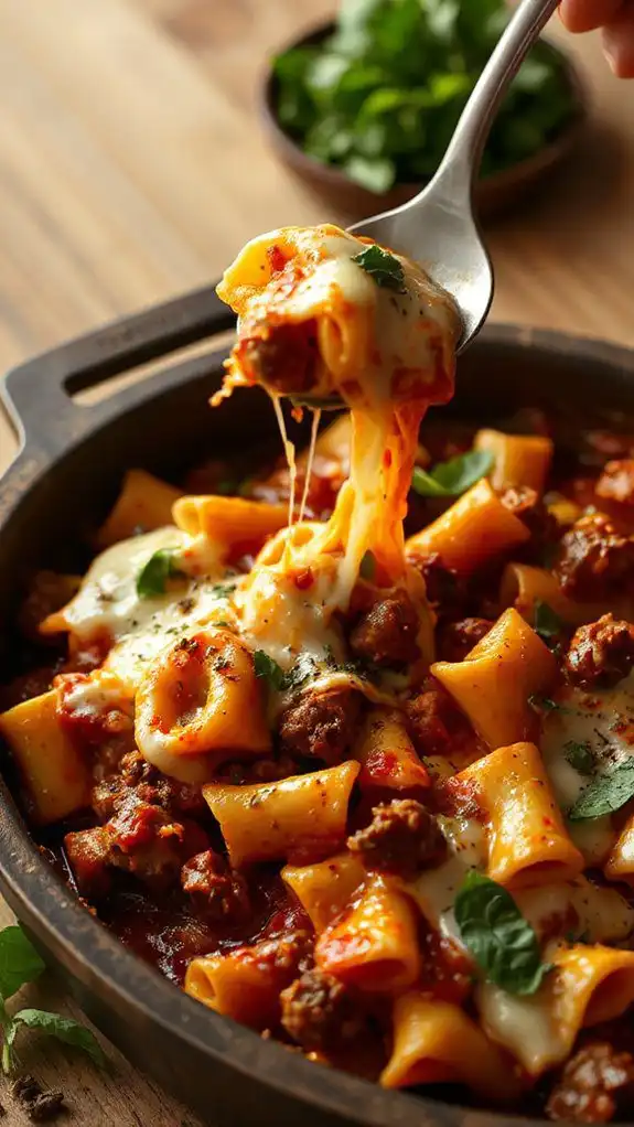 cheesy pasta casserole dish