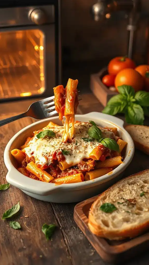 cheesy pasta casserole dish