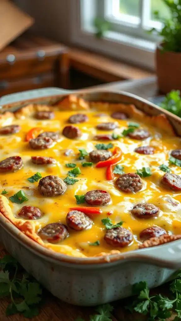 cheesy sausage egg casserole cheesy sausage egg casserole