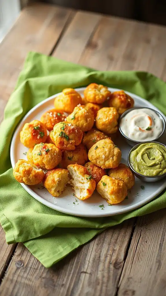 cheesy snack with cauliflower