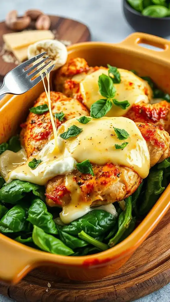 cheesy spinach chicken casserole
