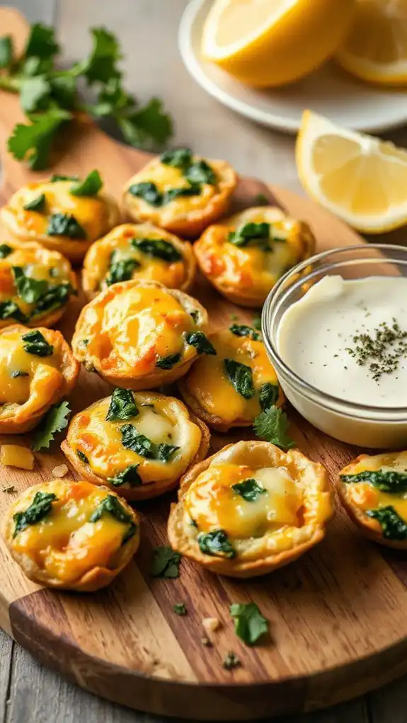 cheesy spinach microwave treats