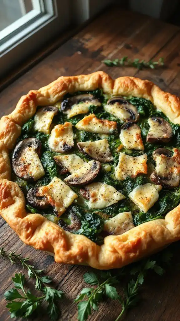 cheesy spinach mushroom quiche