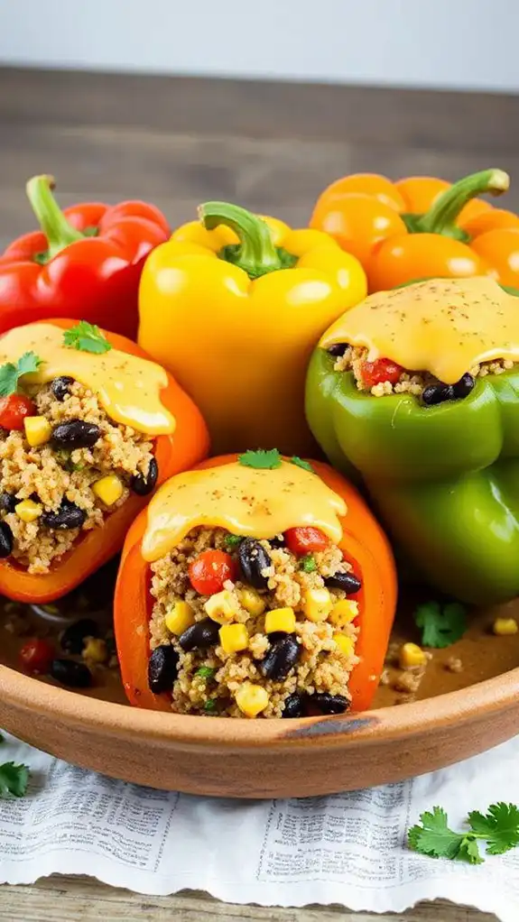 cheesy stuffed veggie peppers