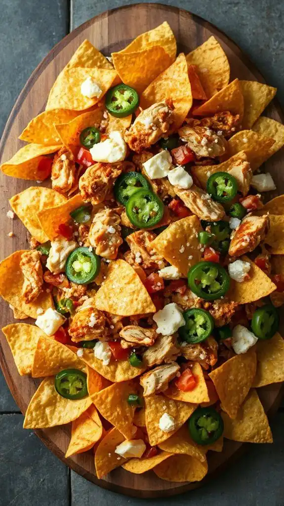 cheesy tex mex chicken nachos
