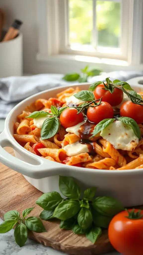 cheesy tomato basil pasta
