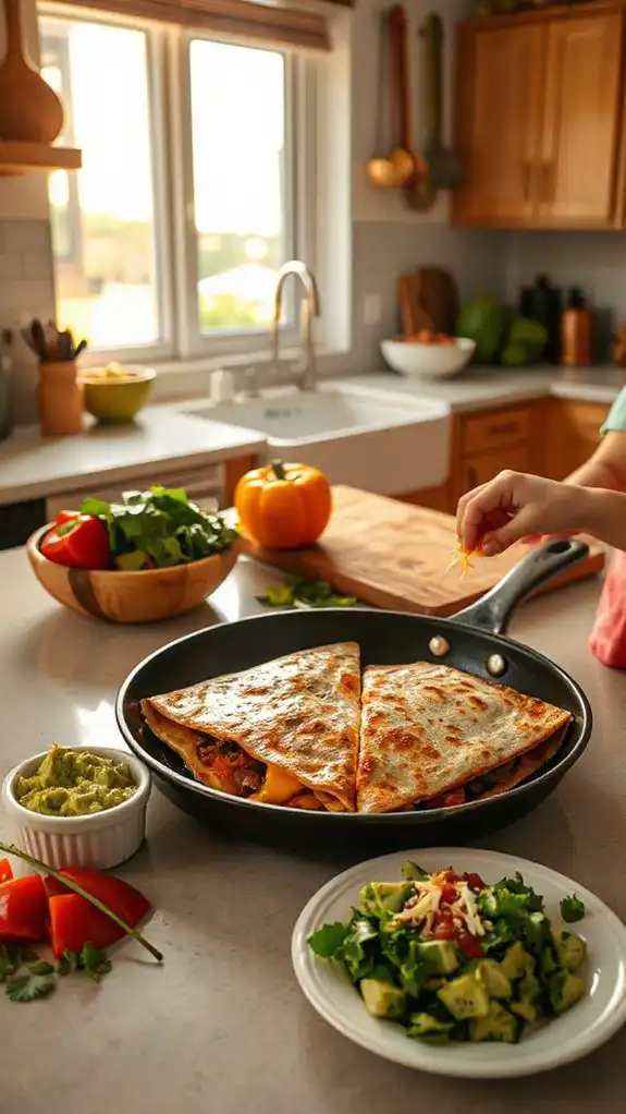 cheesy vegetable filled tortillas