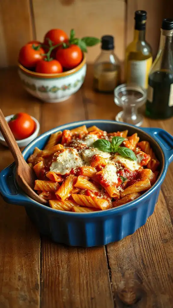 cheesy ziti pasta dish