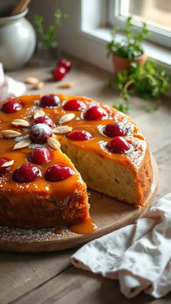 cherry almond upside down cake