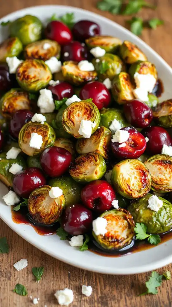 cherry balsamic glazed brussels sprouts