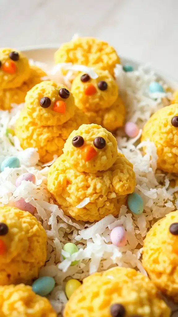chick inspired rice krispie treats