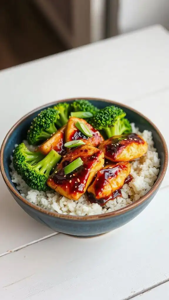 chicken and broccoli bowl