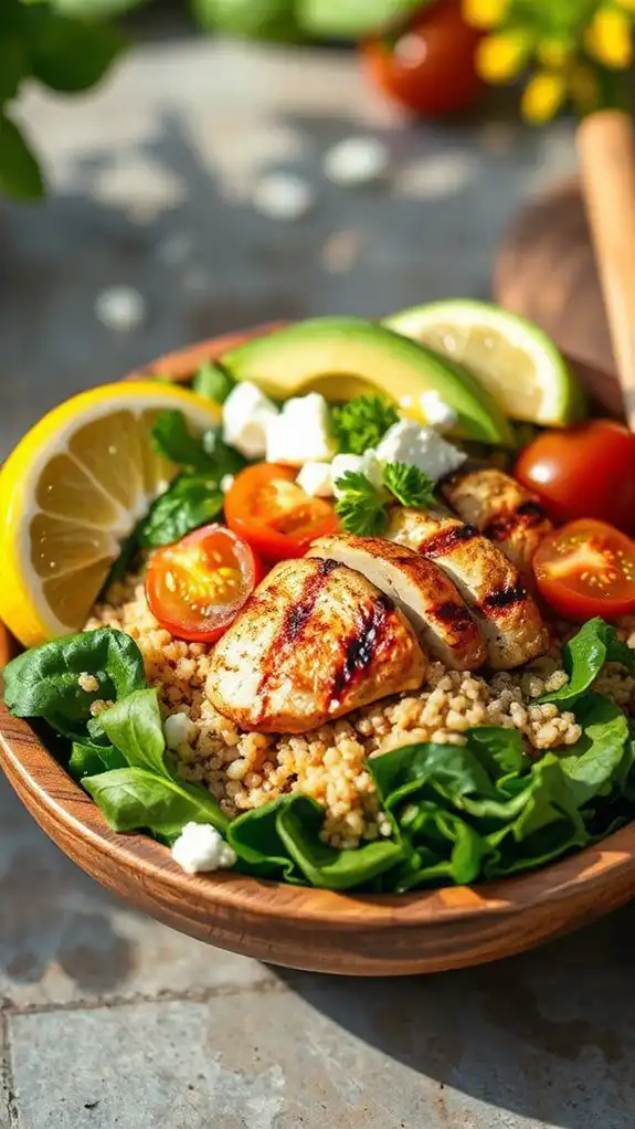 chicken avocado healthy bowl