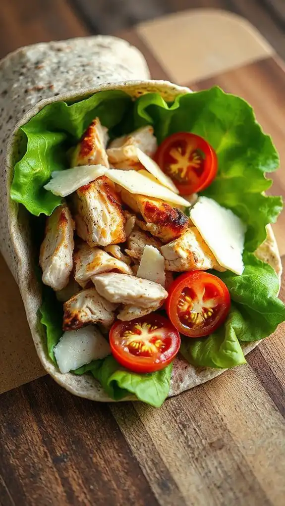 chicken caesar salad wrap