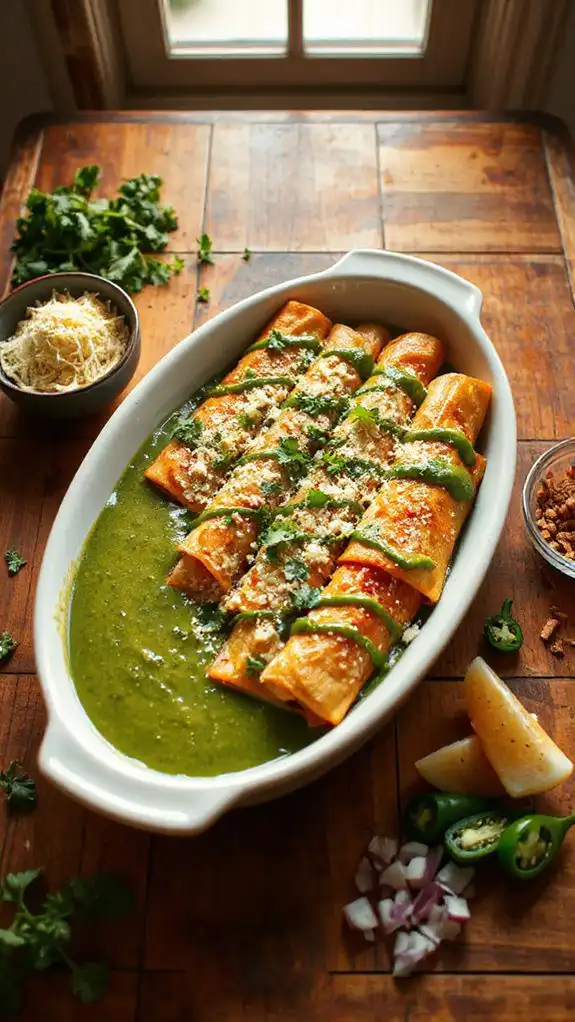 chicken enchiladas with sauce