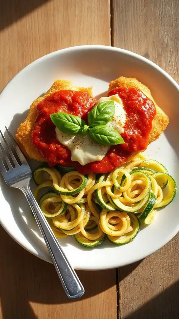 chicken parmesan zucchini noodles chicken parmesan zucchini noodles