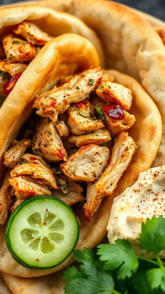 chicken pita with hummus