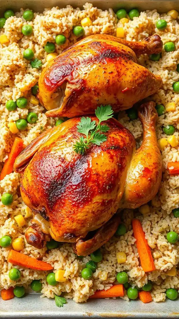 chicken rice vegetables combined