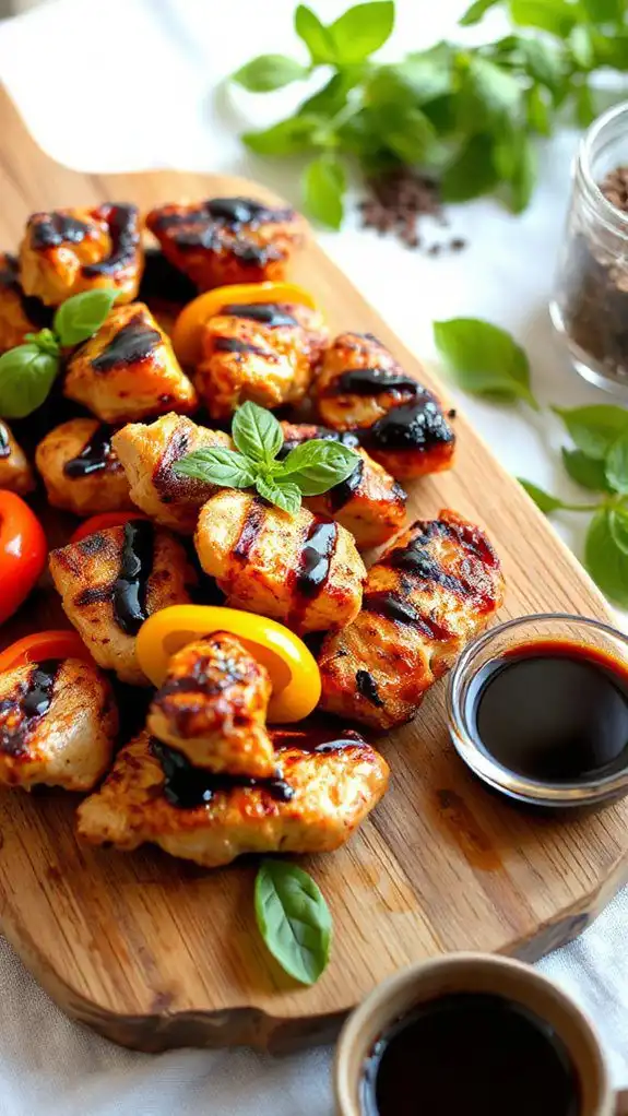 chicken skewers with balsamic glaze