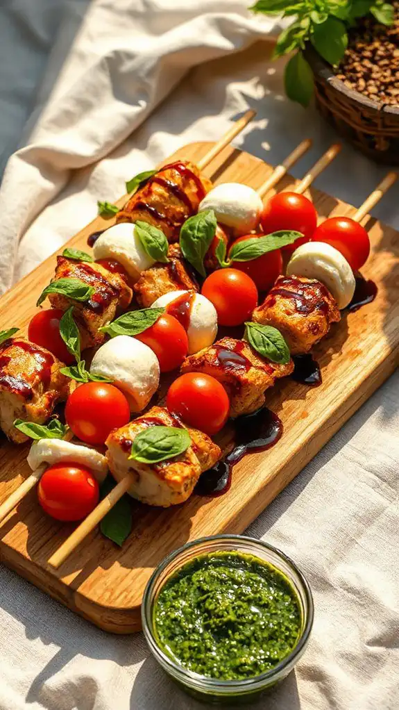 chicken skewers with caprese