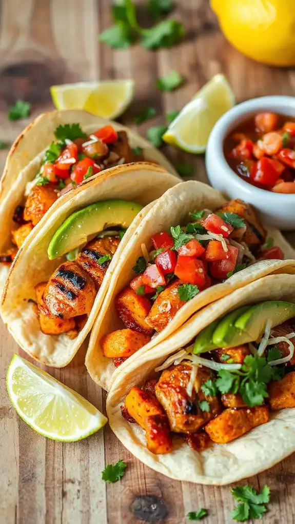 chicken sweet potato tacos