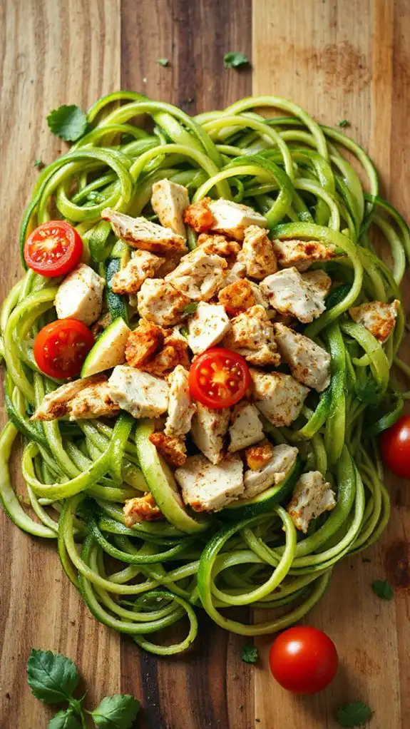 chicken zucchini noodle stir fry