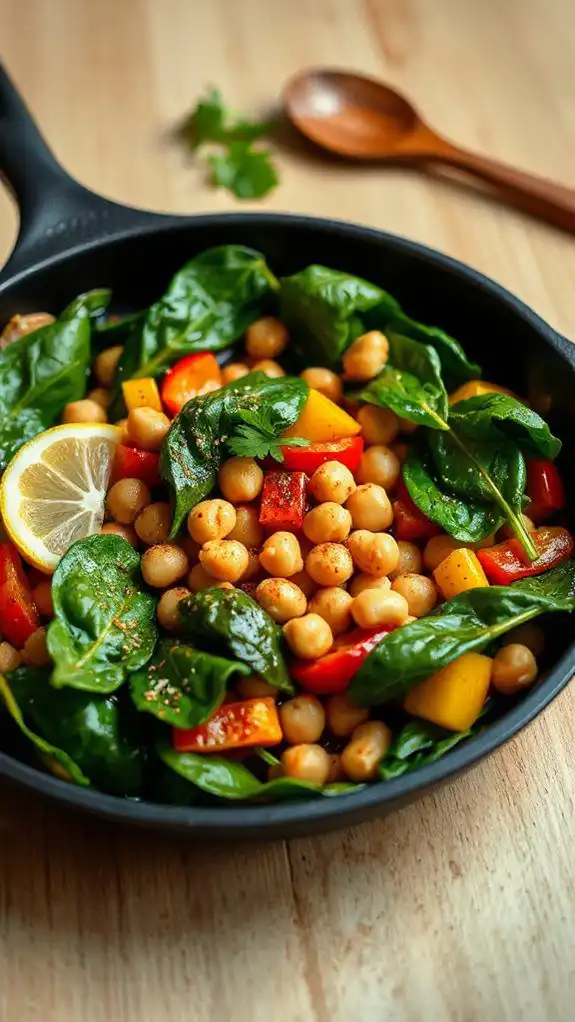 chickpea and spinach dish