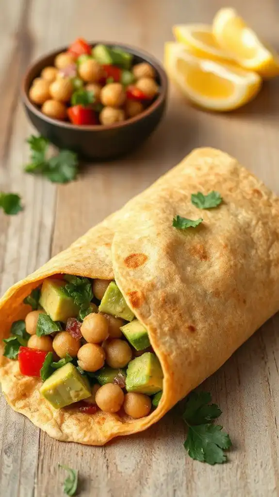 chickpea avocado salad wraps