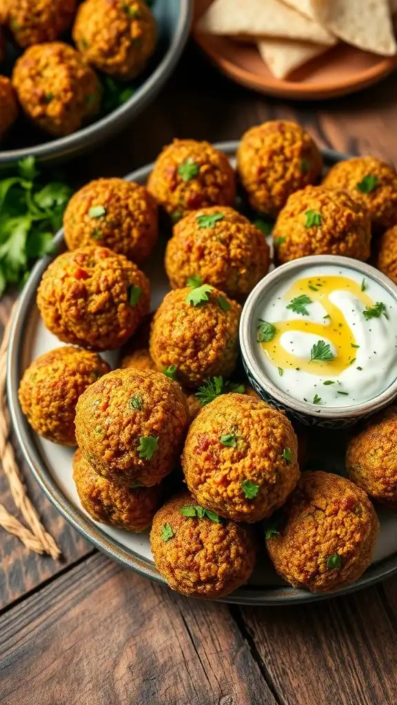 chickpea balls with sauce