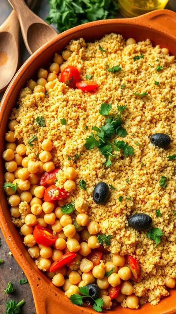 chickpea casserole with mediterranean flavors