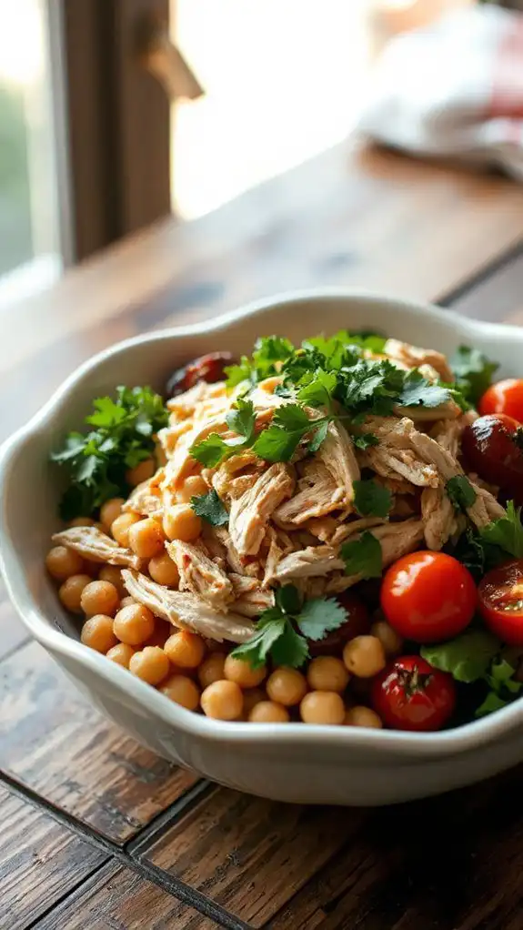 chickpea chicken meal bowl