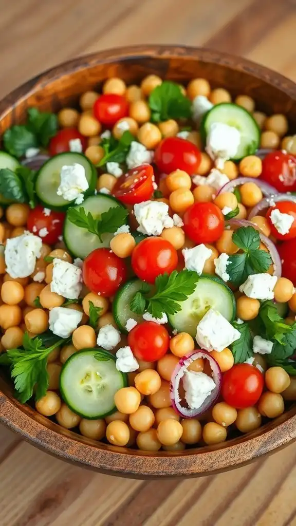 chickpea cucumber feta salad chickpea cucumber feta salad