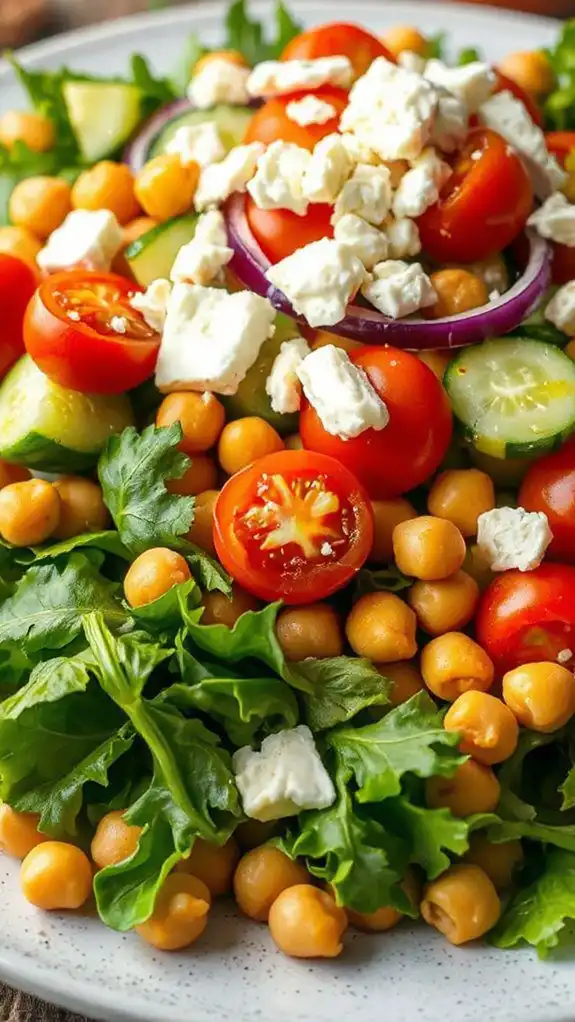 chickpea feta greek salad