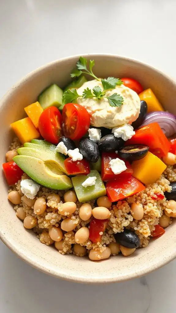 chickpea filled healthy bowl