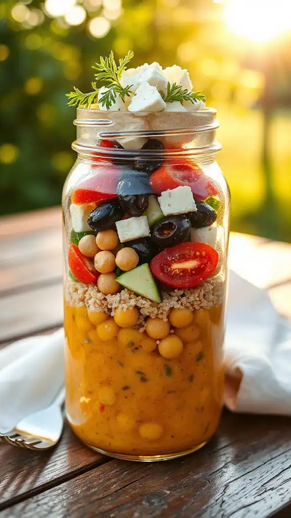 chickpea salad in jar