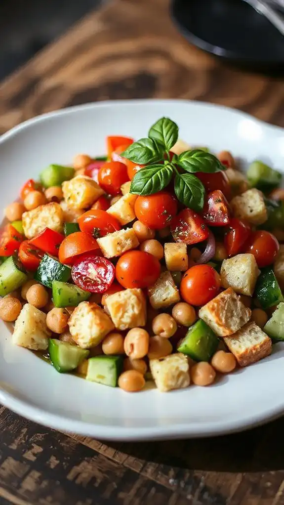 chickpea salad with bread