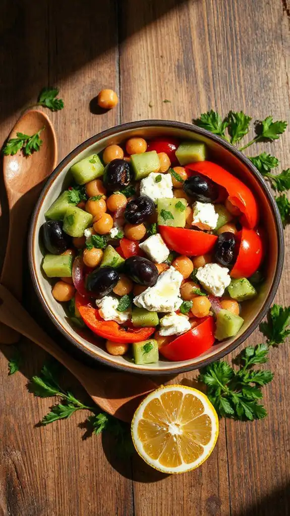 chickpea salad with feta chickpea salad with feta
