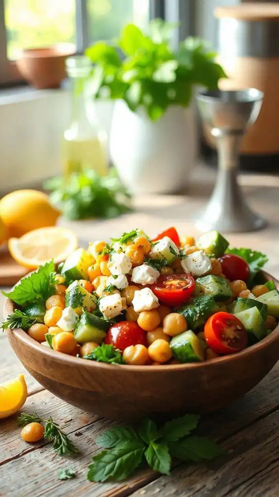 chickpea salad with feta