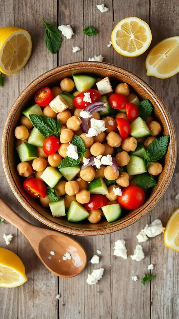 chickpea salad with mediterranean flavors