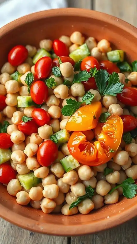 chickpea salad with mediterranean flavors
