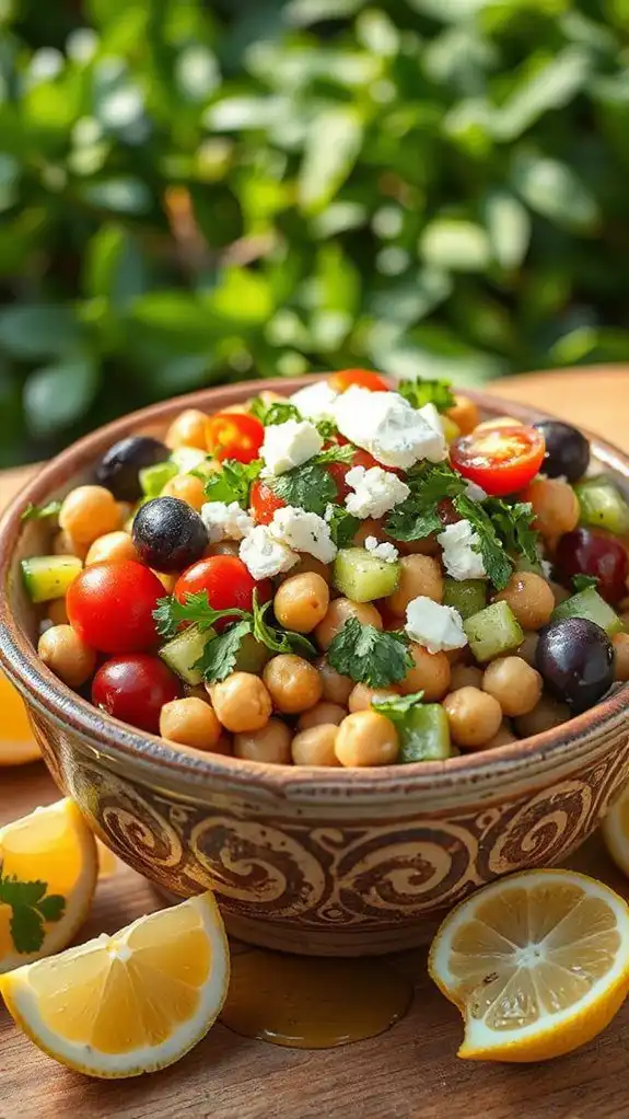 chickpea salad with mediterranean flavors