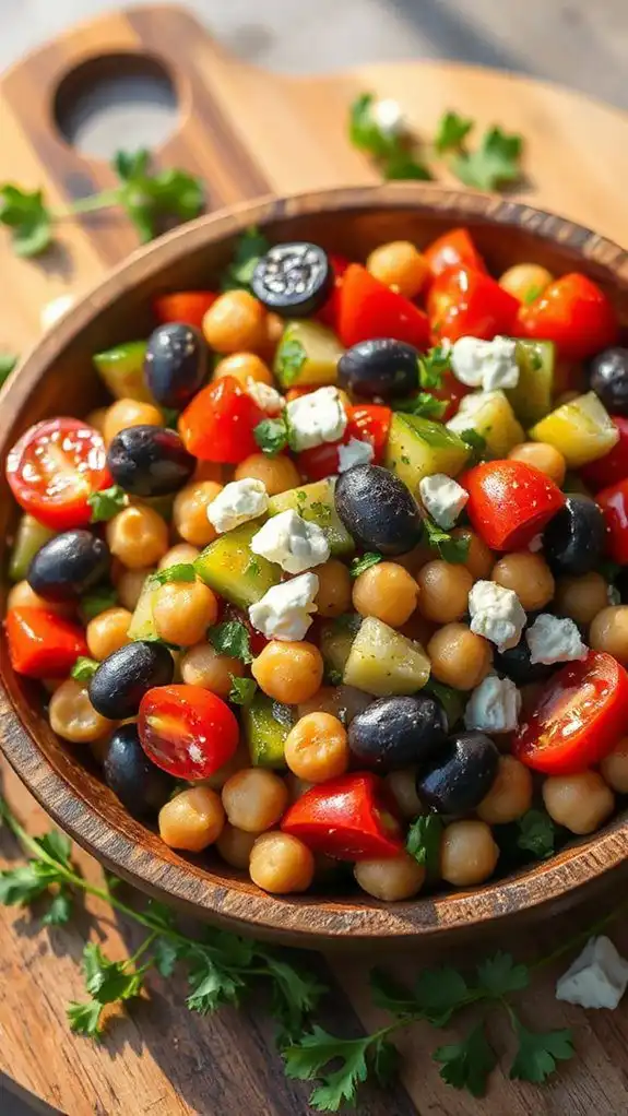 chickpea salad with mediterranean flavors