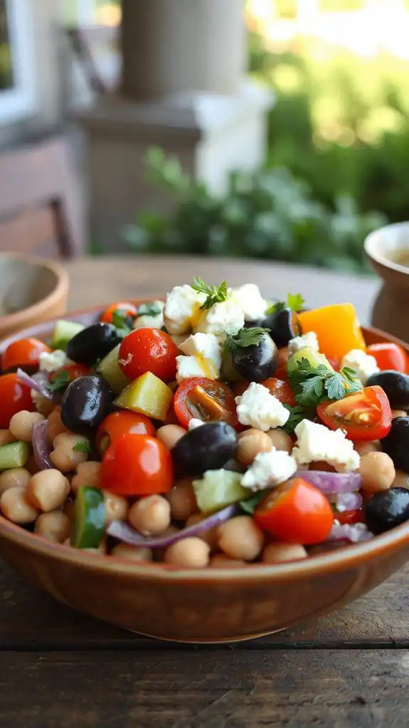 chickpea salad with mediterranean flavors